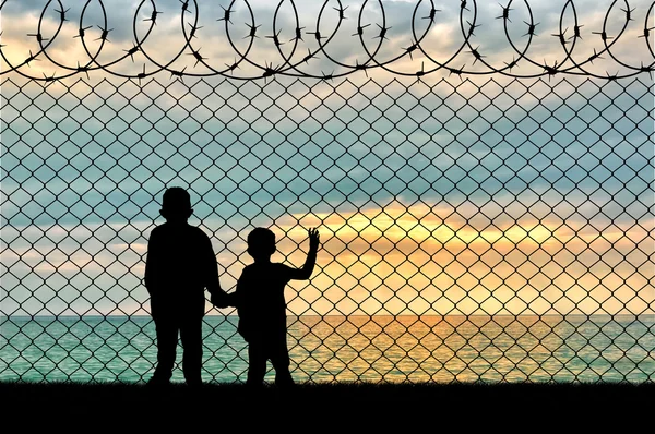 Conceito de crianças refugiadas — Fotografia de Stock