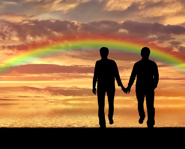 Homoseksuelen. Paar van homoseksuelen zijn hand in hand — Stockfoto
