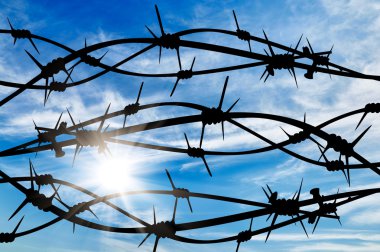  Silhouette of barbed wire  clipart