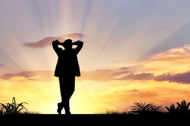 Bir işadamı tatil silüeti 