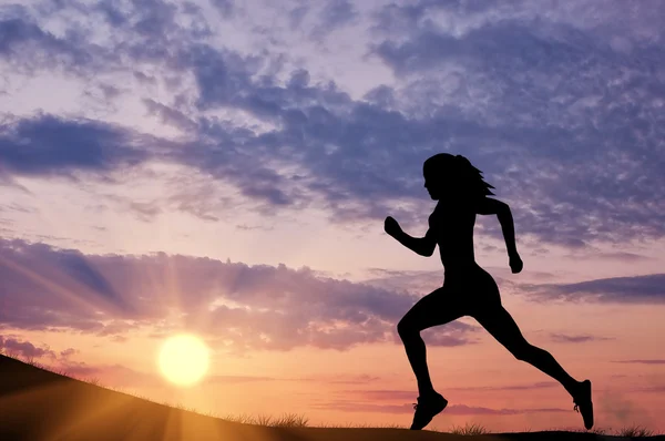 La silueta de la muchacha subcampeona — Foto de Stock