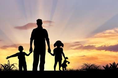 Mutlu bir aile silüeti