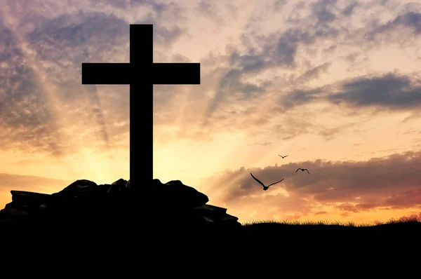 Silhouette of a cross — Stock Photo, Image