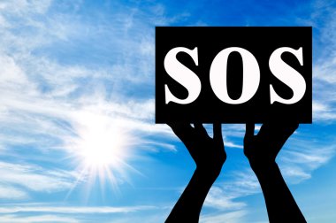 Mülteciler ve poster yazıt Sos ile