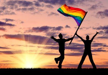İki mutlu gayler silüeti