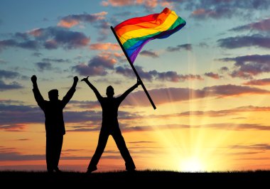 İki mutlu gayler silüeti