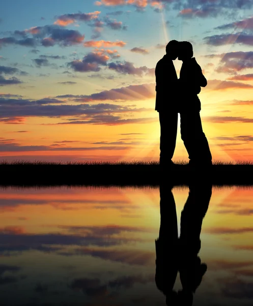 Kiss of two gay men — Stock Photo, Image