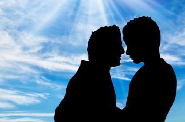 İki homoseksüel erkekler silüeti