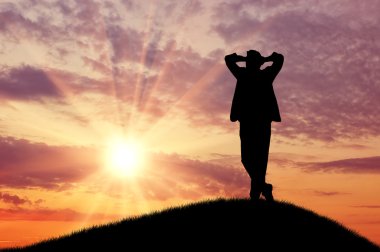 Dinlenme bir işadamı silüeti