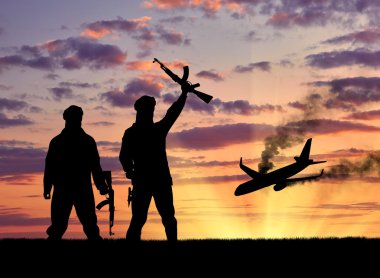 Silhouette teröristler ve uçağı havaya