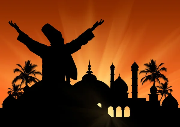 Silhouette  Dancing Dervishes – stockfoto