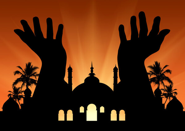 Silhouette of hands praying Stock Image