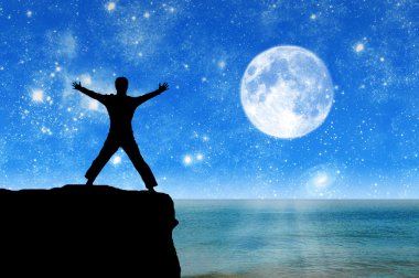  Mutlu bir adam silüeti 