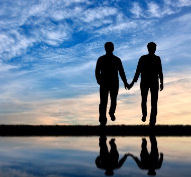 Siluet mutlu homoseksüel erkekler