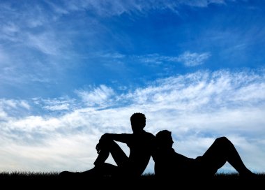 İki homoseksüel erkekler silüeti