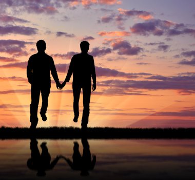 Siluet mutlu homoseksüel erkekler