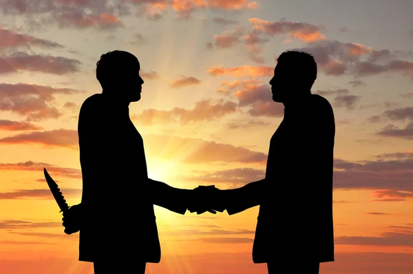 รูปแบบของนักธุรกิจสองคนจับมือกัน — ภาพถ่ายสต็อก