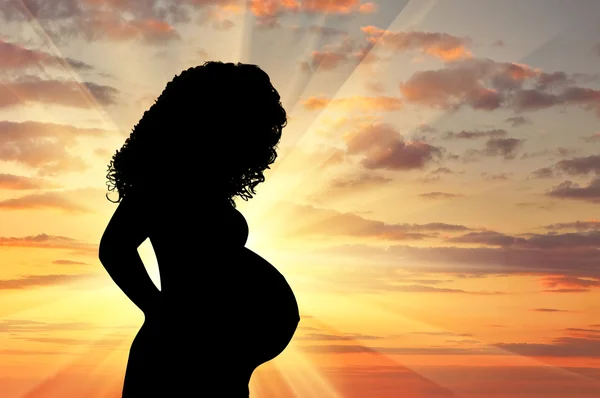 Silhouette of a pregnant woman — Stock Photo, Image