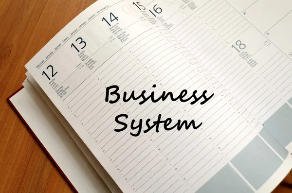 Sistema di business scrivere su notebook — Foto Stock