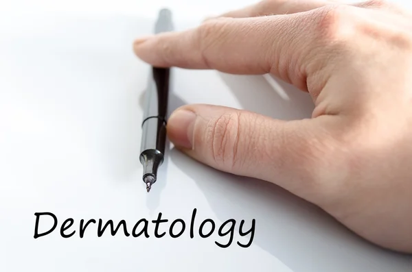 Dermatologia conceito de texto — Fotografia de Stock