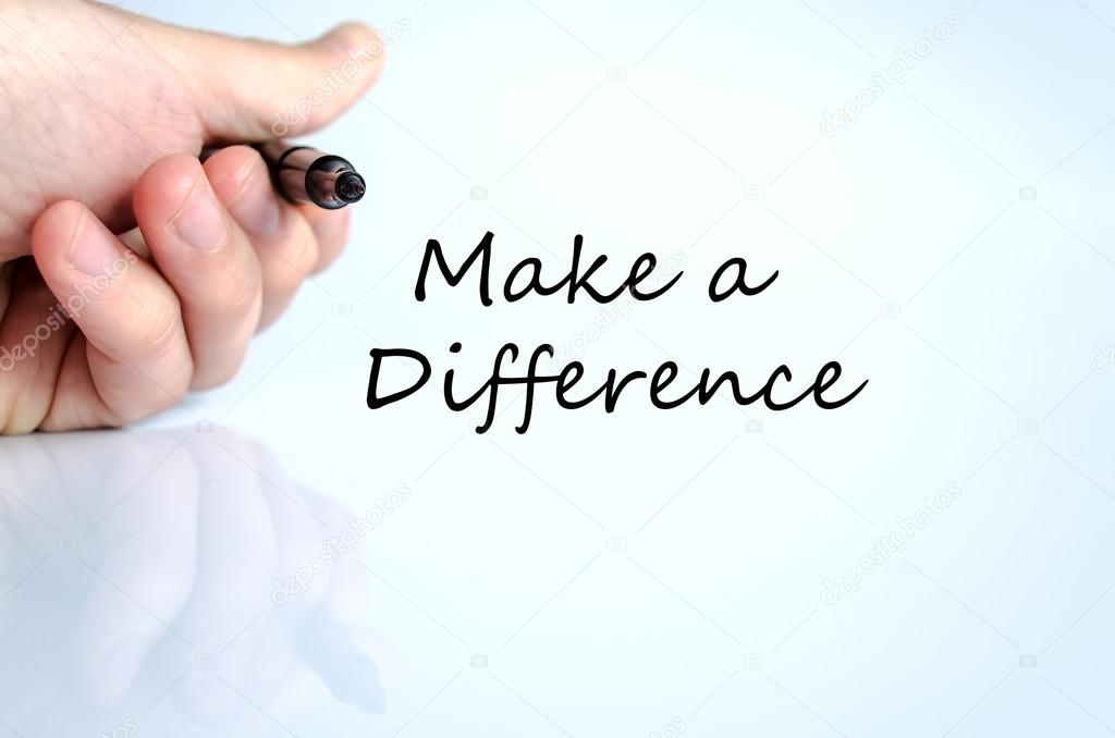 Make a difference text concept