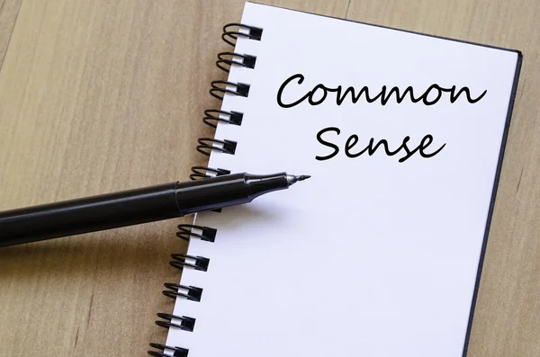 El sentido común escribe en el cuaderno — Foto de Stock