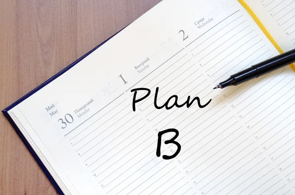 Plan b écrire sur le carnet — Photo