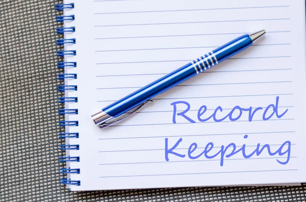 Record keeping write on notebook — Stock Photo, Image