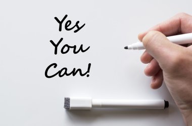 Evet beyaz tahta üzerinde yazılı