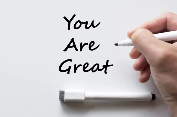 You are great written on whiteboard — Stock Photo, Image