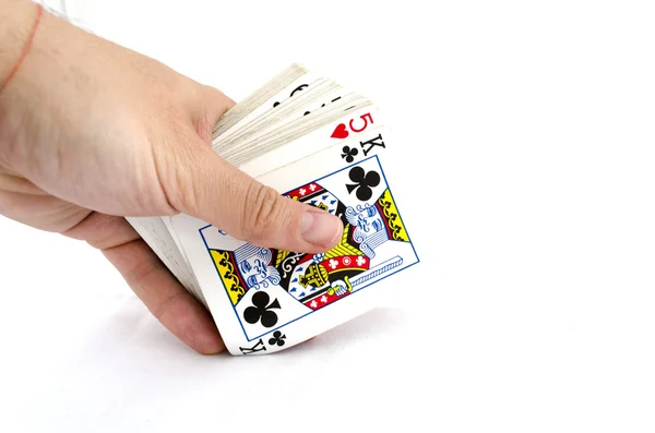 Playing cards in hand — Stock Photo, Image