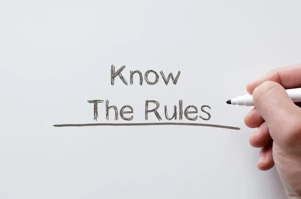 Conheça as regras escritas no quadro branco — Fotografia de Stock