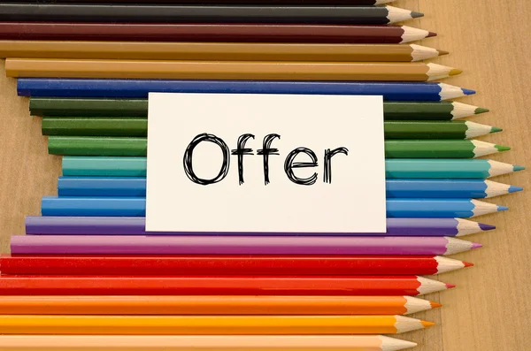 Blank white paper and colored pencil on wooden background — Stock Photo, Image