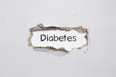 Yırtık kağıt görünen kelime diyabet.