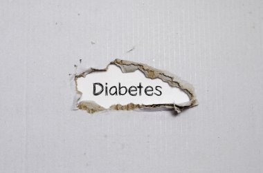 Yırtık kağıt görünen kelime diyabet.