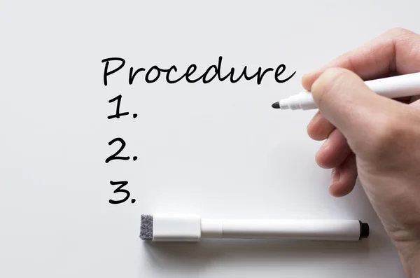 Procedure written on whiteboard — Stock Photo, Image