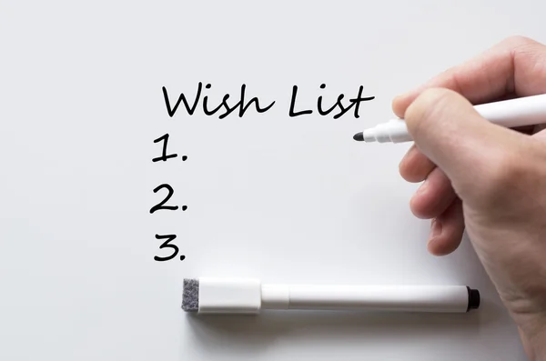 Lista de desejos escritos no quadro branco — Fotografia de Stock