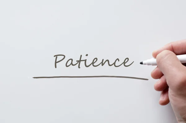 Patience written on whiteboard — Stock Photo, Image