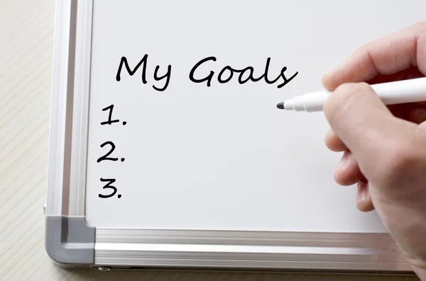 My goals written on whiteboard — Stock Photo, Image