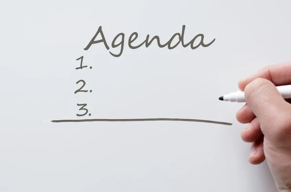 Agenda written on whiteboard — Stock Photo, Image