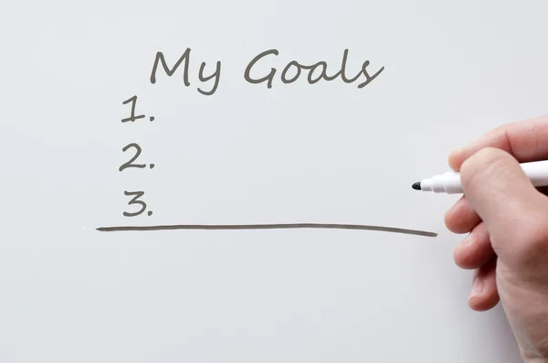 My goals written on whiteboard — Stock Photo, Image