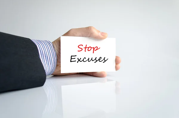 Stoppen met excuses tekst concept — Stockfoto