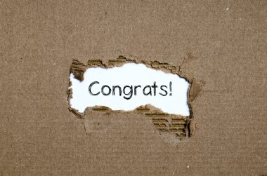 Congrats yırtık kağıt görünen kelime.