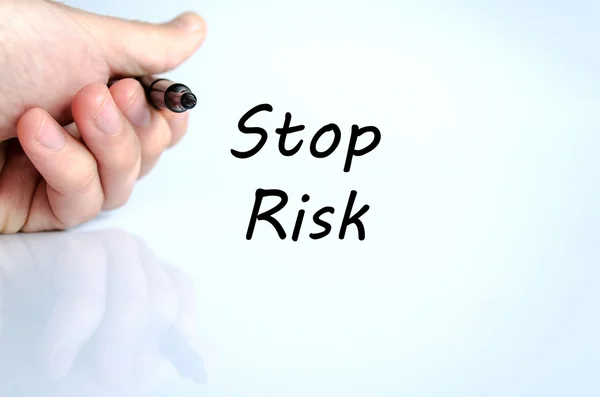Parar conceito de texto de risco — Fotografia de Stock