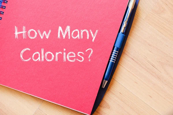 How many calories write on notebook — Stock Photo, Image