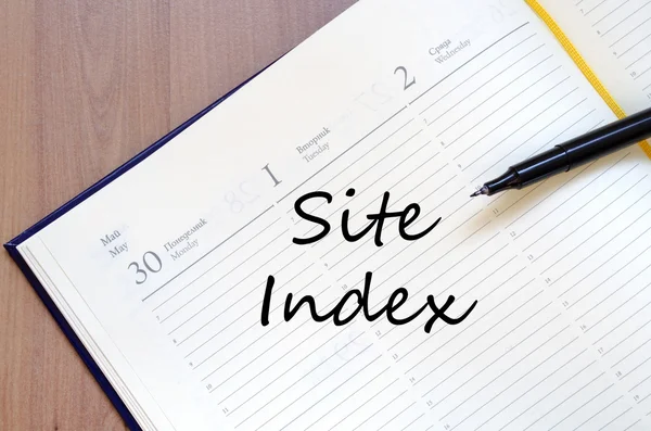 Site index write on notebook — Stock Photo, Image