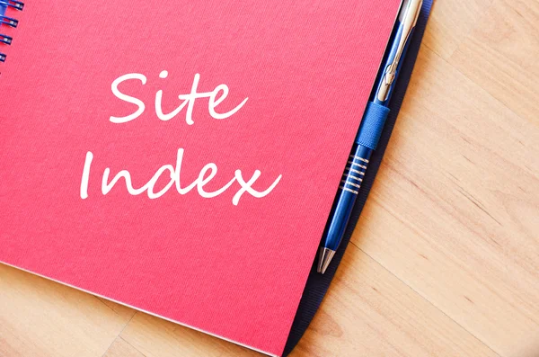 Site index write on notebook — Stock Photo, Image