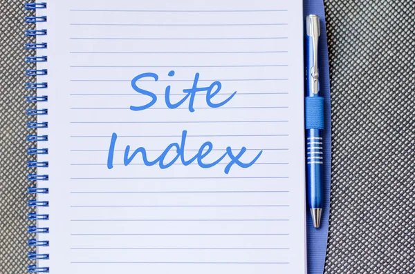Site index write on notebook — Stock Photo, Image