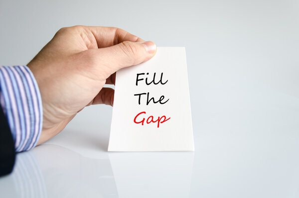 Fill the gap text concept