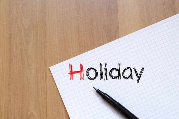 Holiday text concept on notebook — Stock Photo, Image